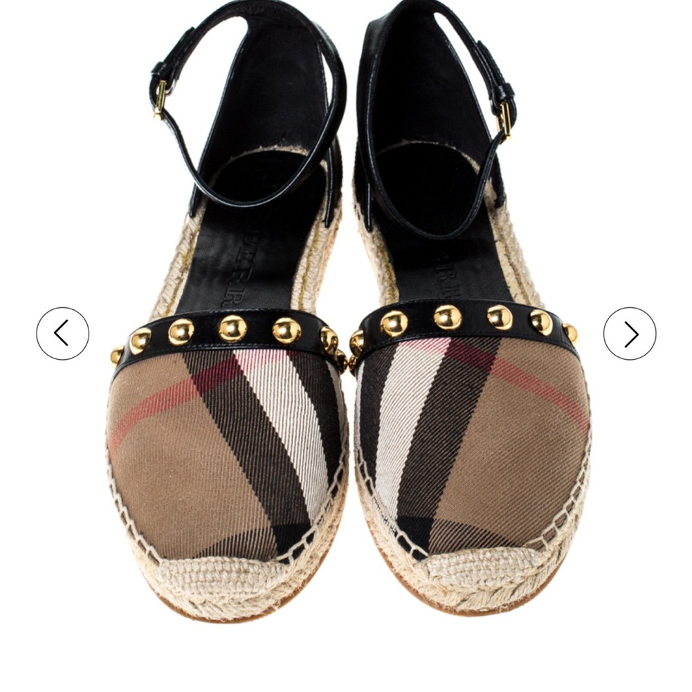 Burberry Studded Espadrille Flats Sandal